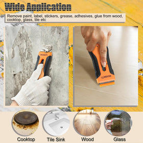 REXBETI Razor Scraper Plastic Blades safe on glass and wood floors