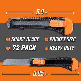REXBETI retractable box cutter with 18mm blade for deep cuts