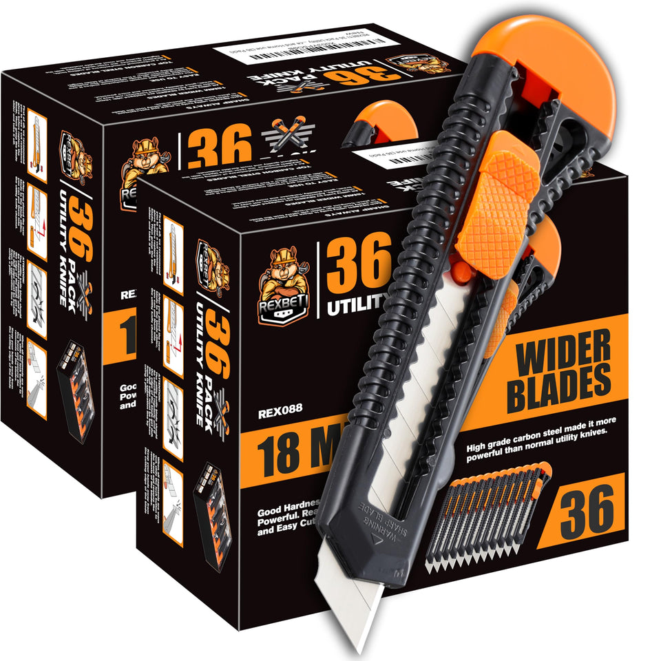 REXBETI utility knife blades 72-pack ready for ongoing work