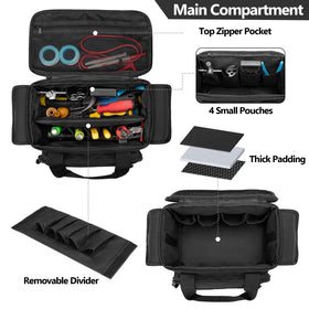 Rexmica small tool bag with removable divider for flexible interior setup.