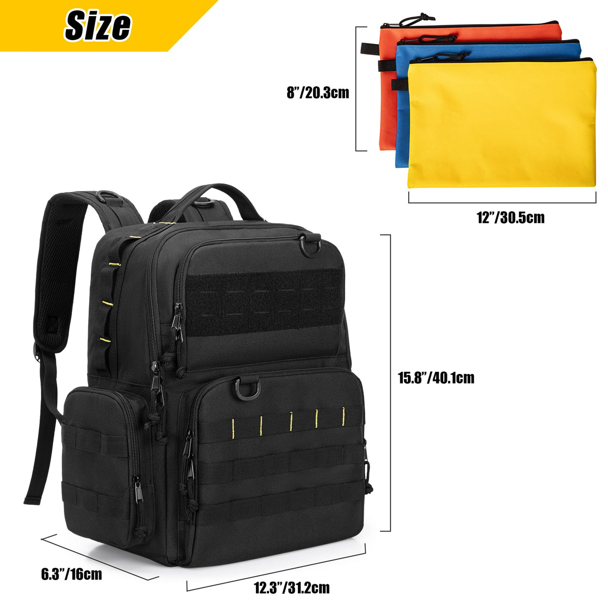 Rexmica Tool Backpack front pockets allow fast retrieval of frequently used tools