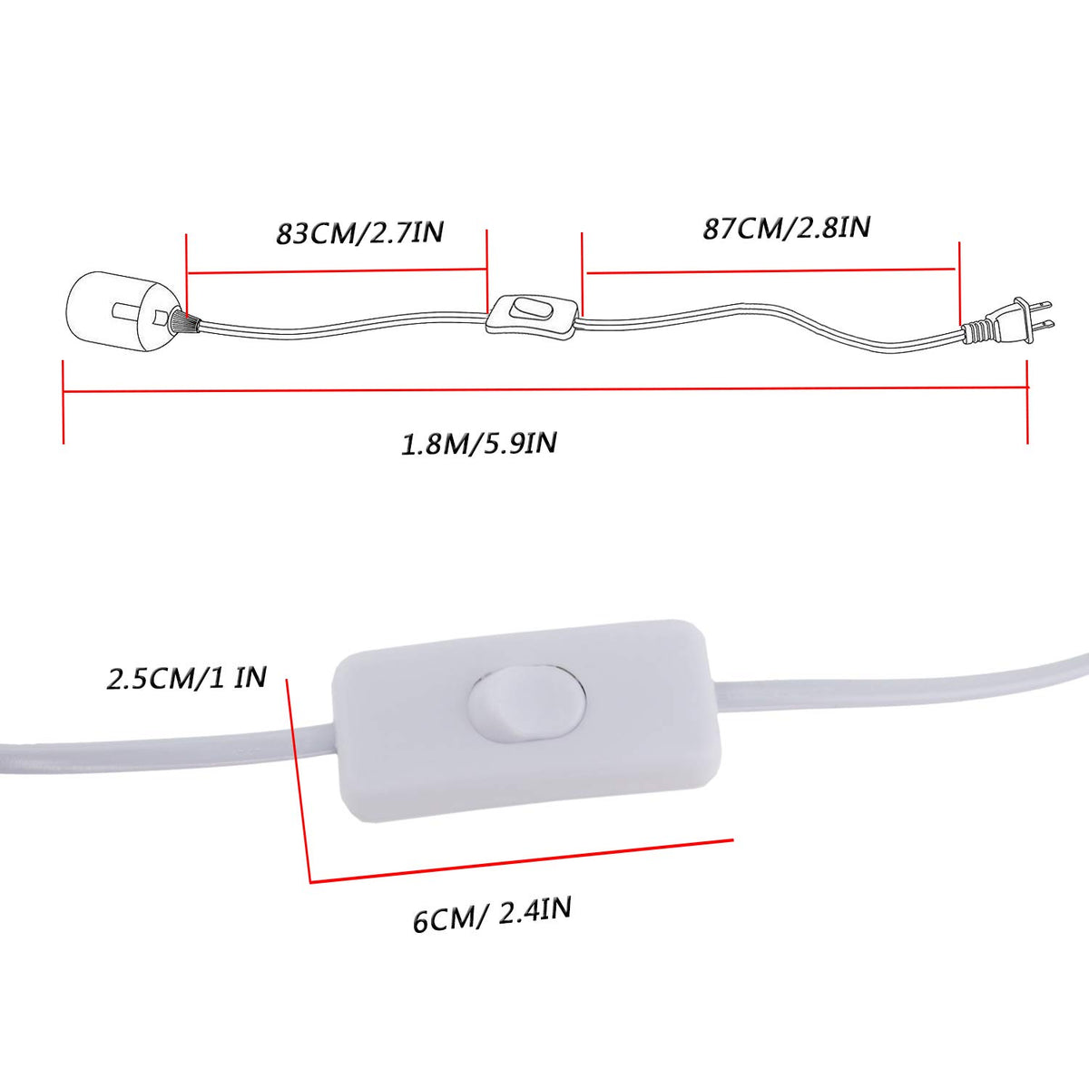 REXTIN on/off switch provides convenient lamp control