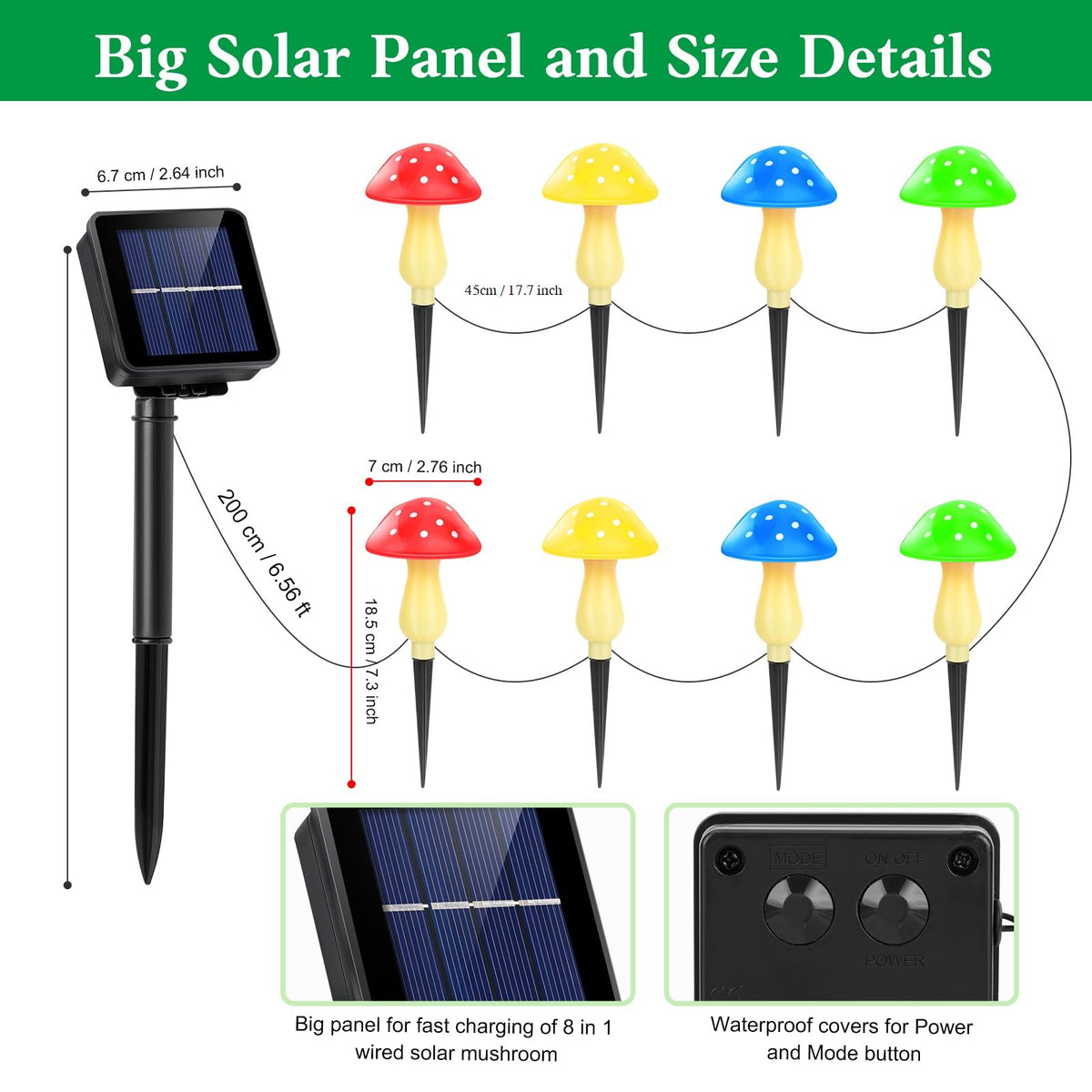 ReyeeInc solar panel and 800mAh battery deliver long-lasting garden illumination.