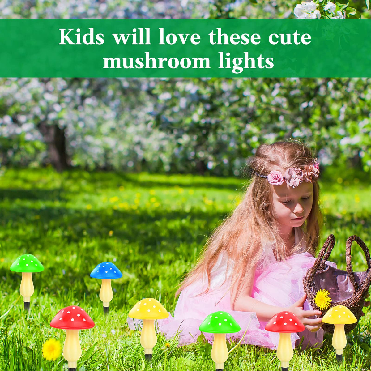 ReyeeInc easy-install mushrooms stake directly into ground for fast setup.