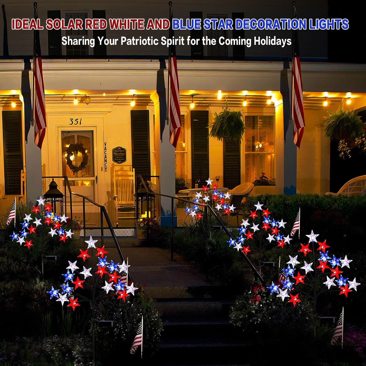ReyeeInc night glow creates star-like accents along the yard.