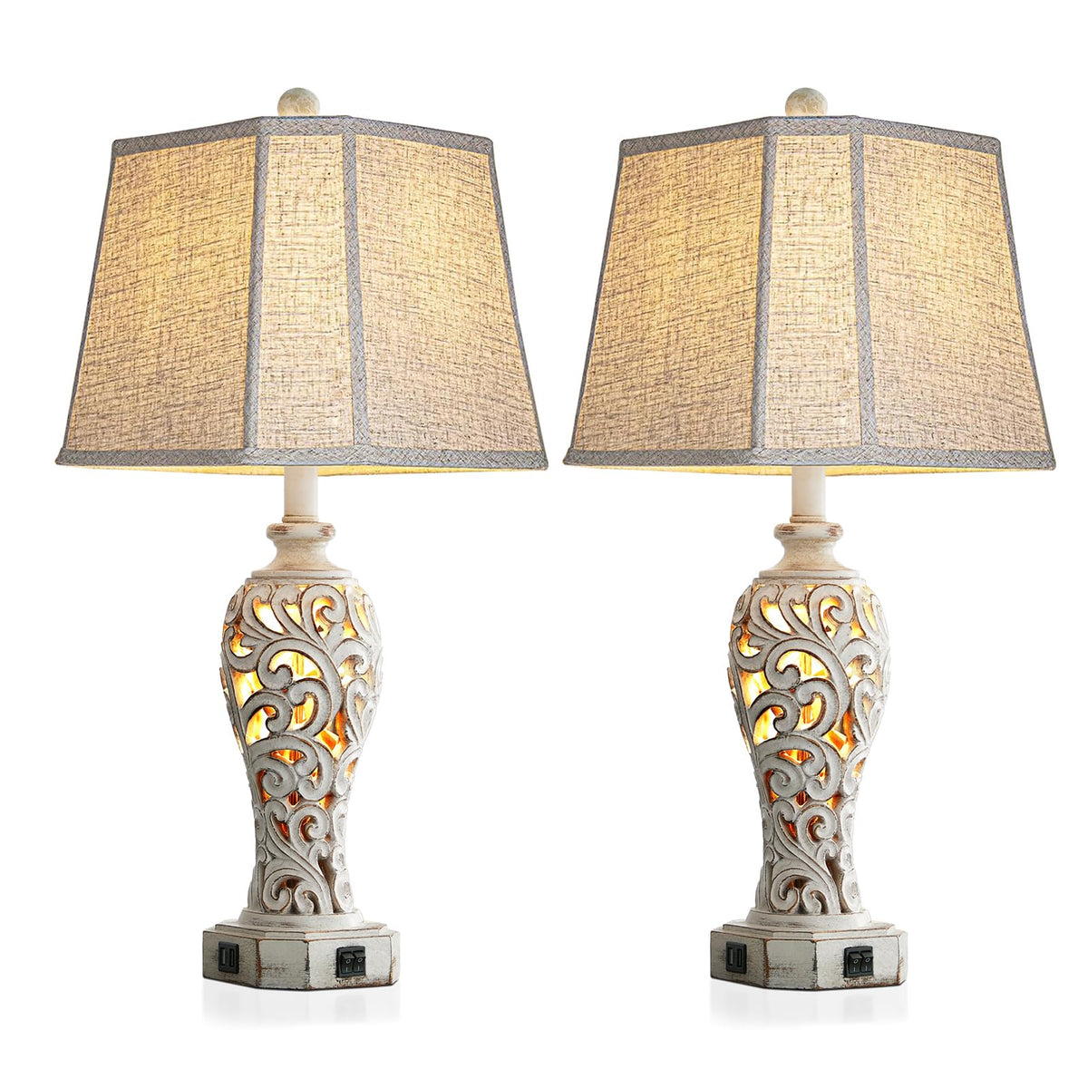 Reyokale nightstand lamp close-up shows quality finish and bulb