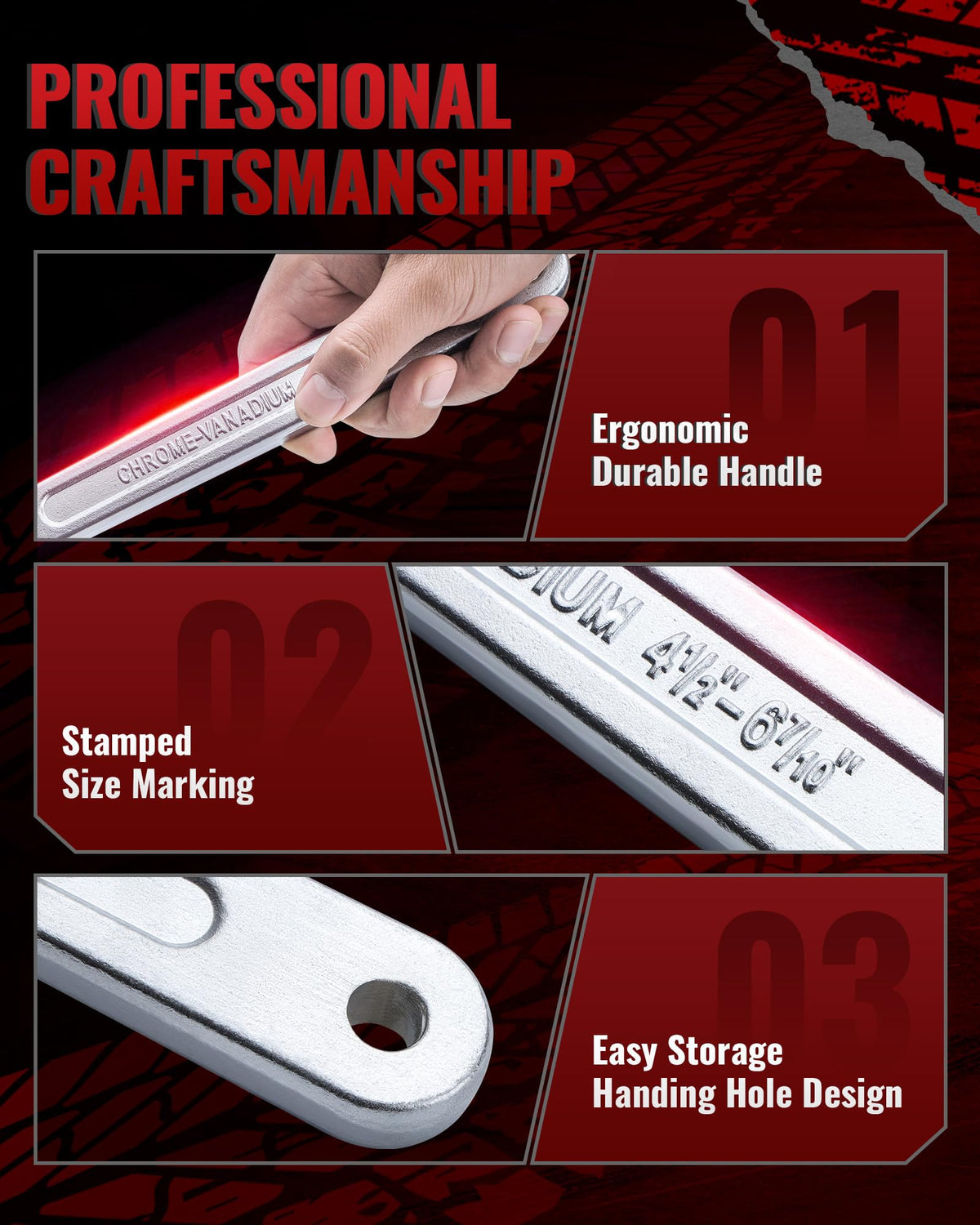 Reywoo spanner wrench set suitable for bearings and pipes repairs.