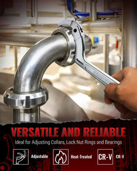 Reywoo spanner wrench set with chrome-vanadium steel construction for durable performance.