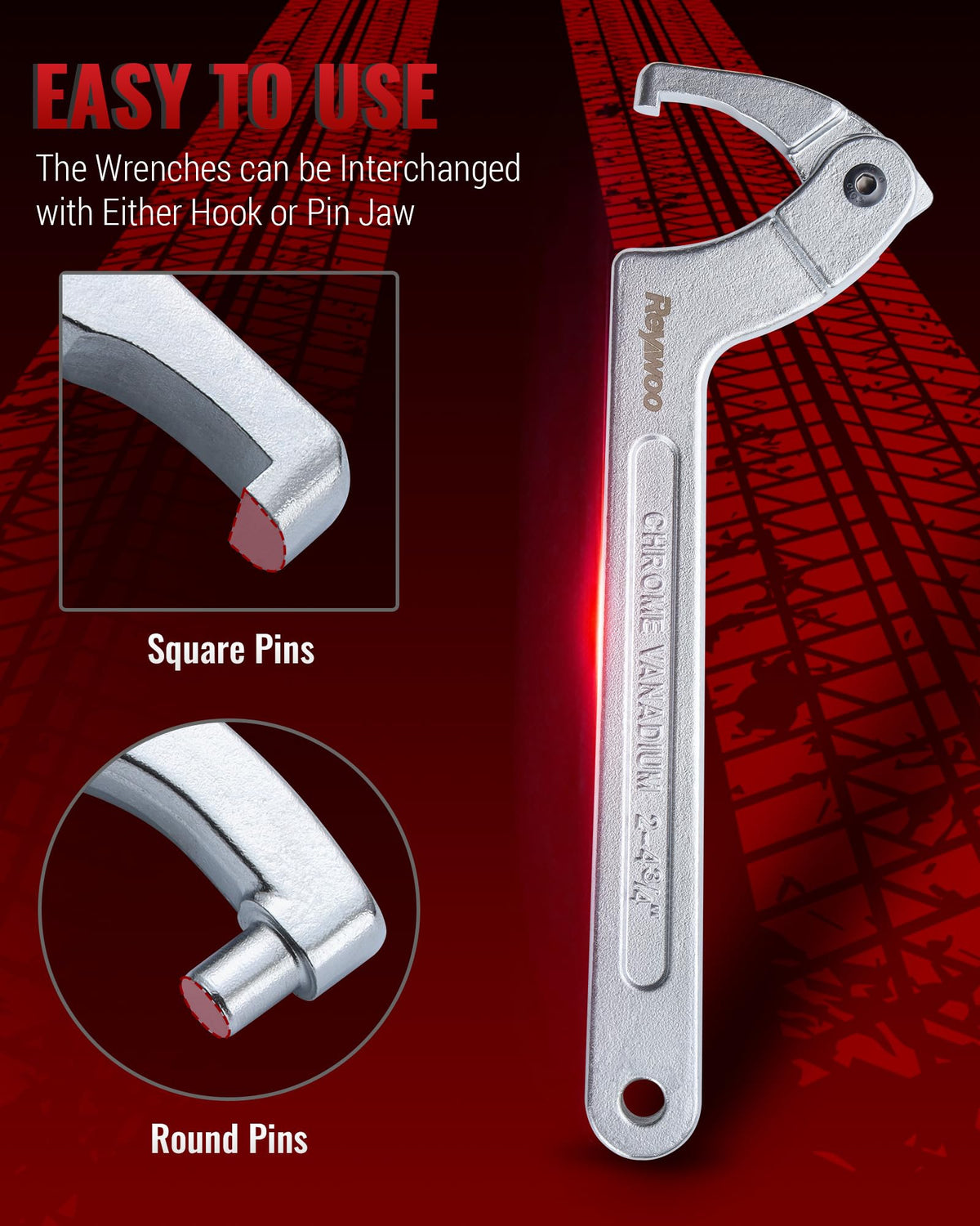 Reywoo spanner wrench set ergonomic handles for comfortable extended use.