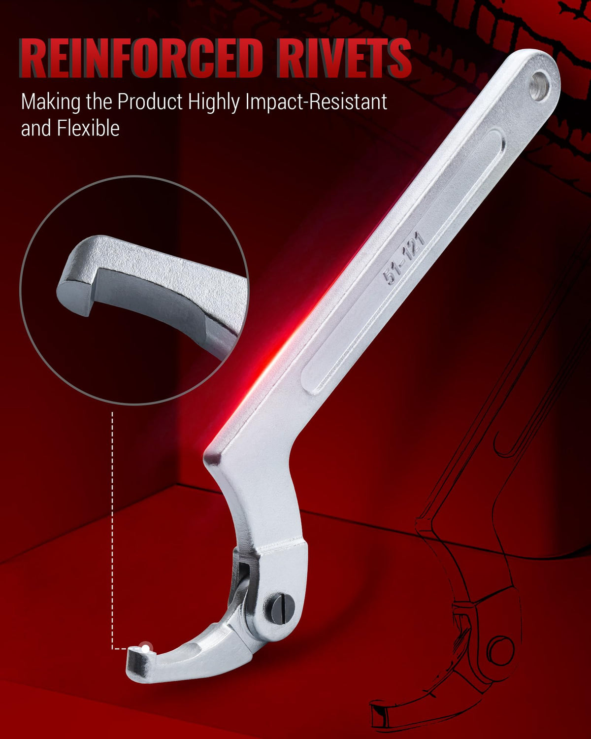 Reywoo spanner wrench set hanging hole for easy storage.