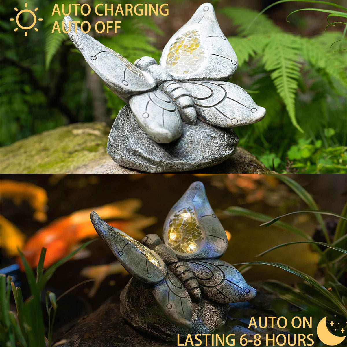 Rezpuao butterfly lawn decoration, daytime display that enhances curb appeal.