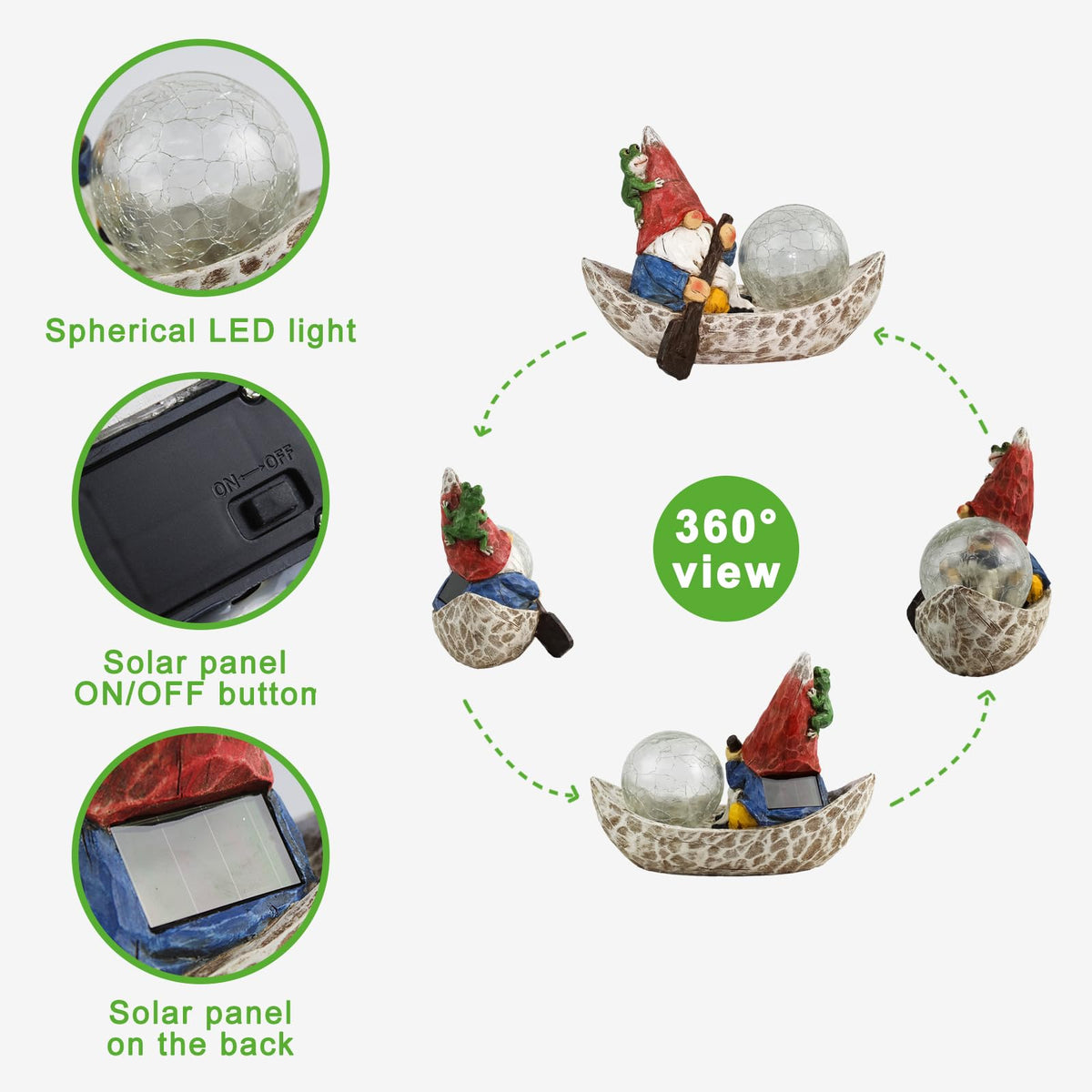 Rezpuao outdoor gnome decor withstands weather while bright colors stay vibrant.