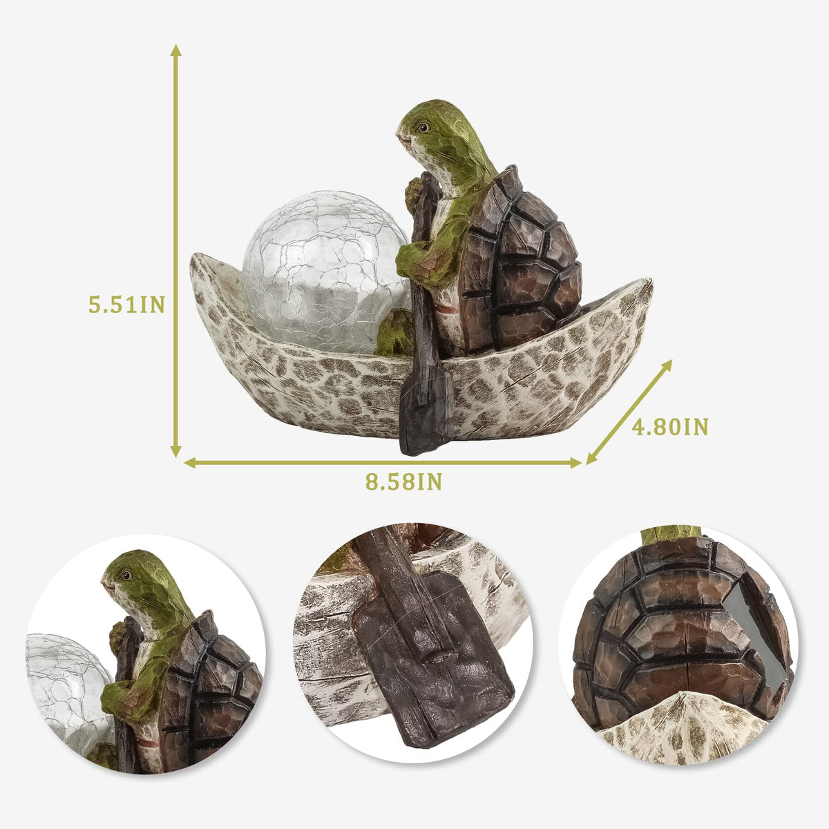 Rezpuao tortoise figurine for walkways and flower beds.