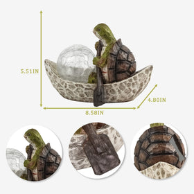 Rezpuao tortoise figurine for walkways and flower beds.