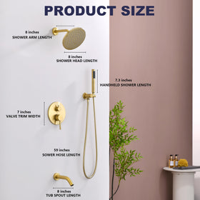 RF SUNUAN 8-inch tub spout for fast bathtub filling