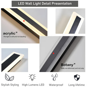 RGZZUP 2-Pack black rectangular frame enhances contemporary exterior aesthetics.