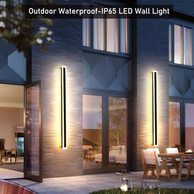 RGZZUP 2-Pack 39-inch wall light, side view, showcases sleek black finish.