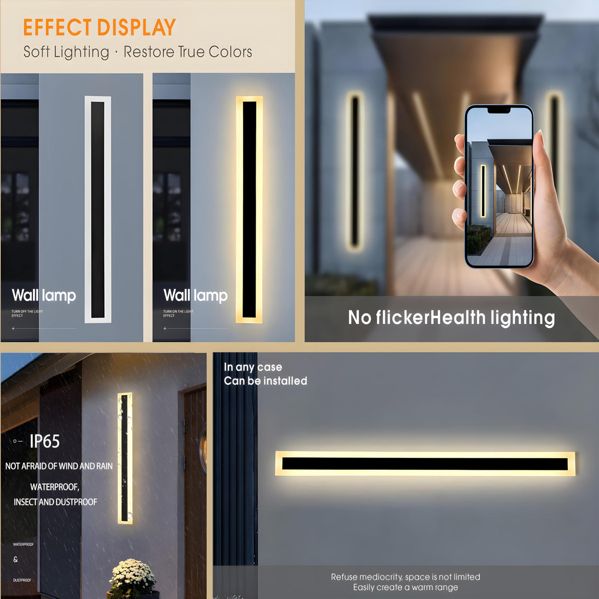 RGZZUP 39-inch light emits warm white glow for welcoming evenings.