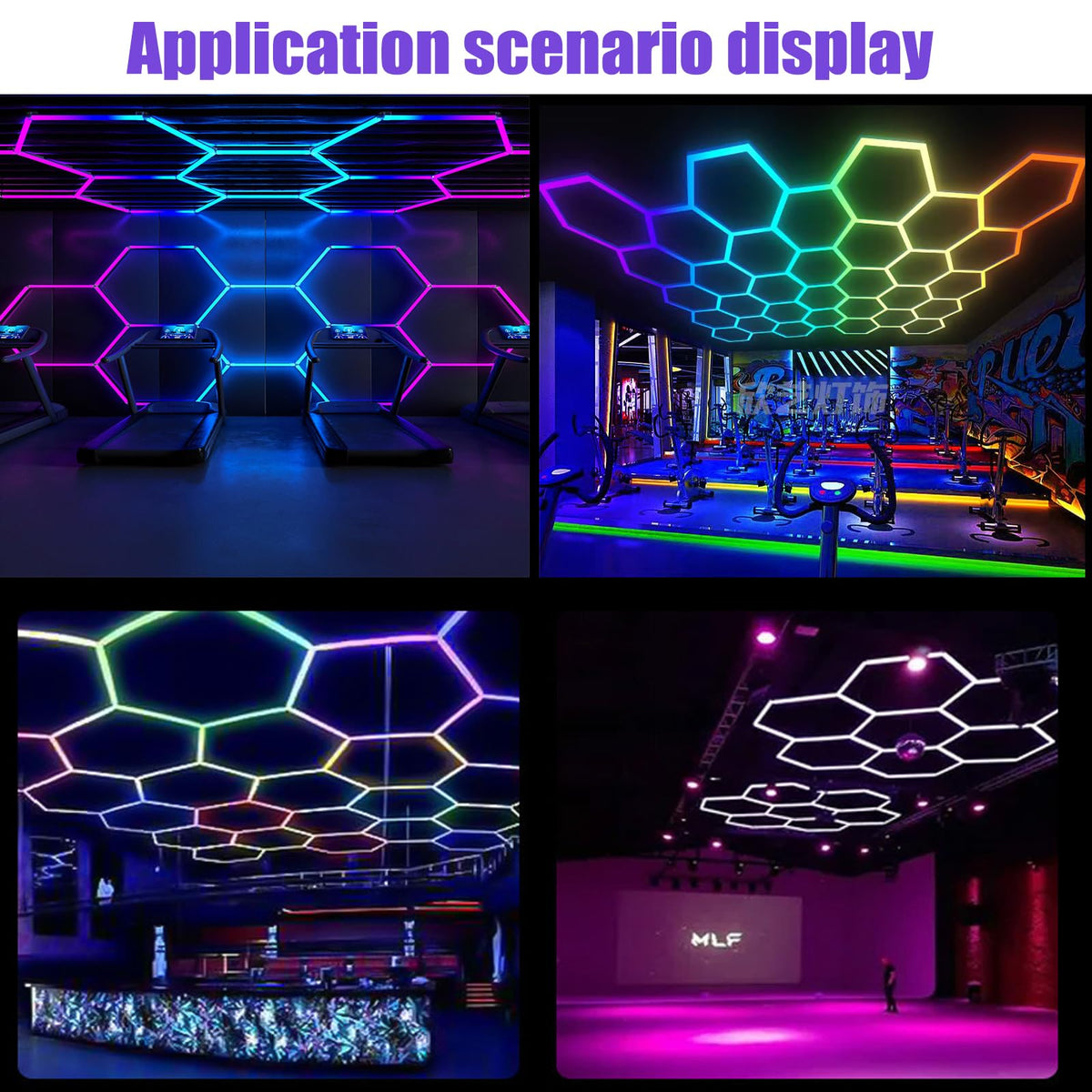 RGZZUP hexagon lights mounted with included hardware on various surfaces