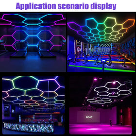 RGZZUP hexagon lights mounted with included hardware on various surfaces