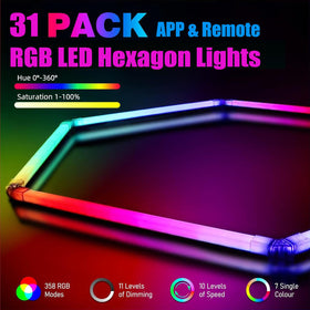 RGZZUP hexagon lights with music sync responding to beats for lively environments
