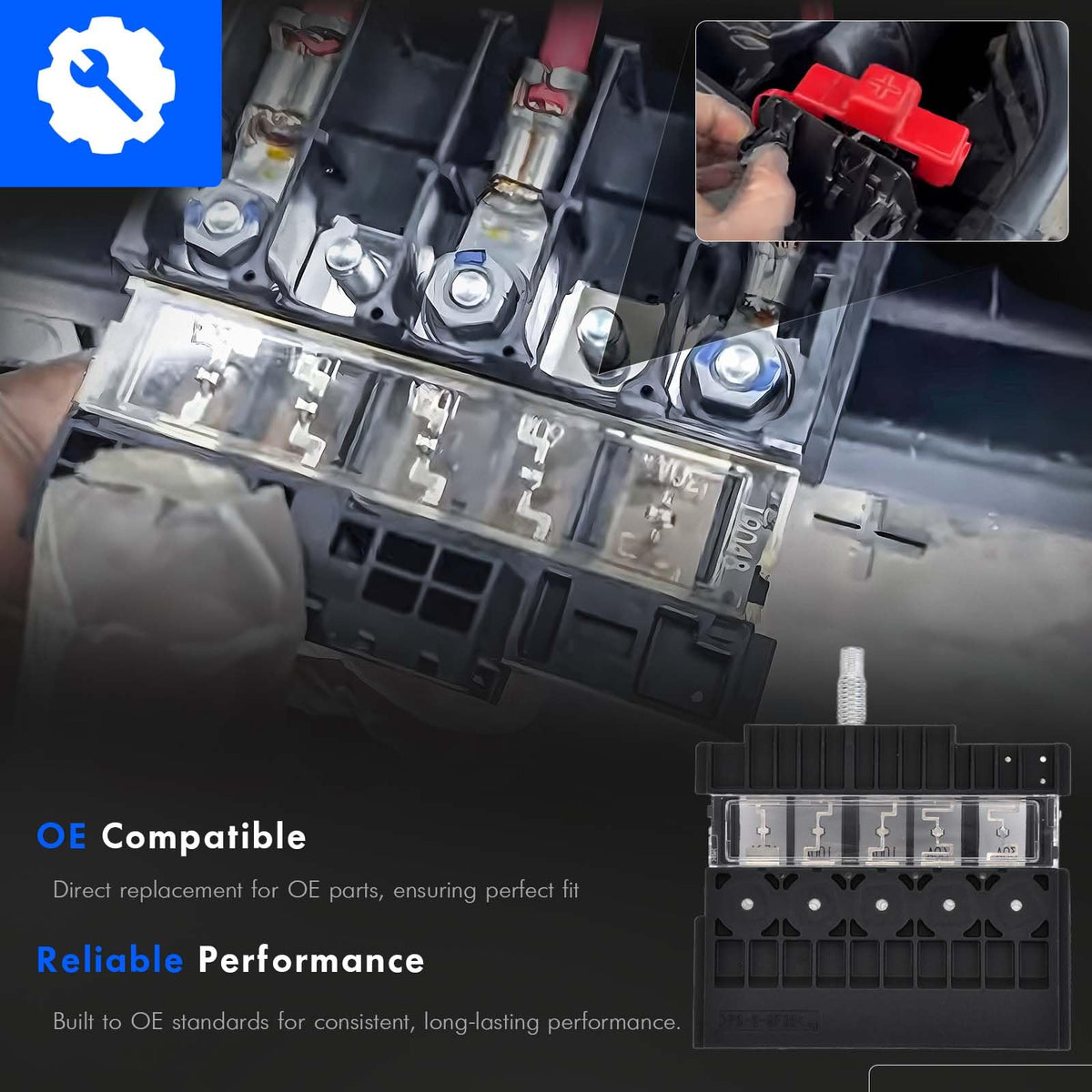 Rhacoziauto copper alloy terminals ensure steady connections.