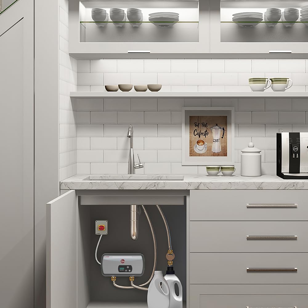 Rheem compact, space-saving tankless design for small spaces