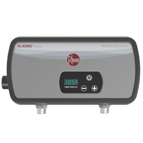 Rheem POU thermostatic tankless water heater 6.5 kW provides on-demand hot water at the faucet