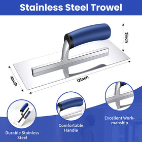 Rhibak 12-inch tapping knife supports versatile drywall finishing.