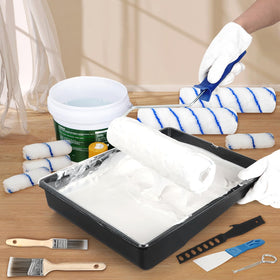 Rhibak can opener and tray combo streamlines paint prep
