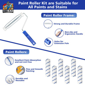 Rhibak 9-inch roller frame provides firm support for smooth coverage