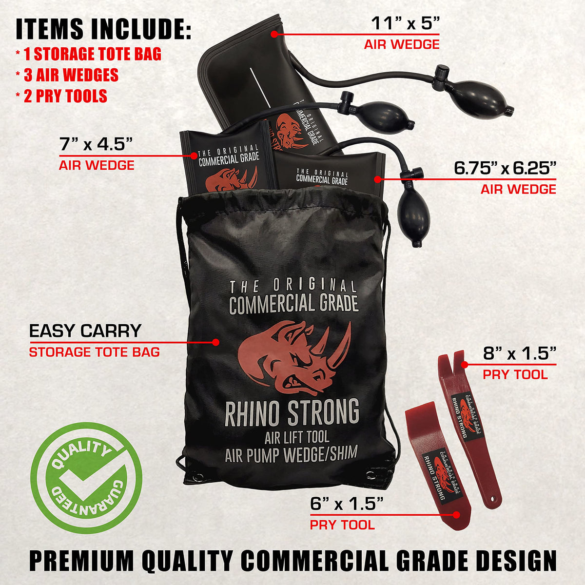 Rhino Strong air wedge bag medium used to hold and align cabinetry during install.