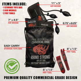 Rhino Strong air wedge bag medium used to hold and align cabinetry during install.