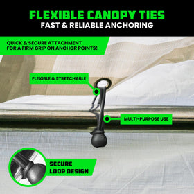 Rhino USA canopy ties help fasten tents and tarps securely