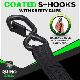 Rhino USA coated full bend S-hooks ensure smooth, secure connections.