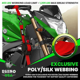 Rhino USA electro-plated-zinc ratchet resists corrosion for lasting performance.