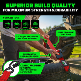Rhino USA ergonomic padded handle improves grip during securing tasks.