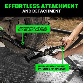 Rhino USA low-clearance design enables easy attachment under vehicles.