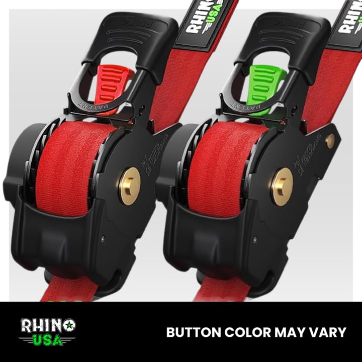 Rhino USA red tie-downs highlight visibility and quick access.