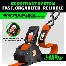 Rhino USA strap button retraction demonstrates effortless strap length control