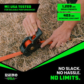 Rhino USA 4-pack in-use on a trailer demonstrates versatile tie-down solution