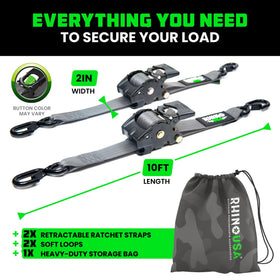 2-inch wide strap and 10-foot length suited for trucks and trailers