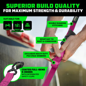 Rhino USA retractable ratchet straps highlighting ergonomic padded handle for comfort