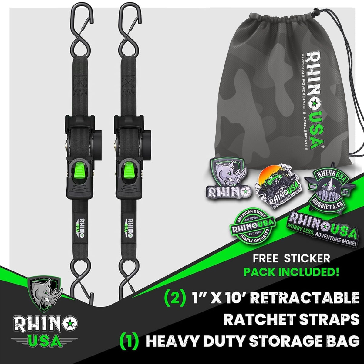 Rhino USA soft loop tie-downs create stable anchor points on roof racks