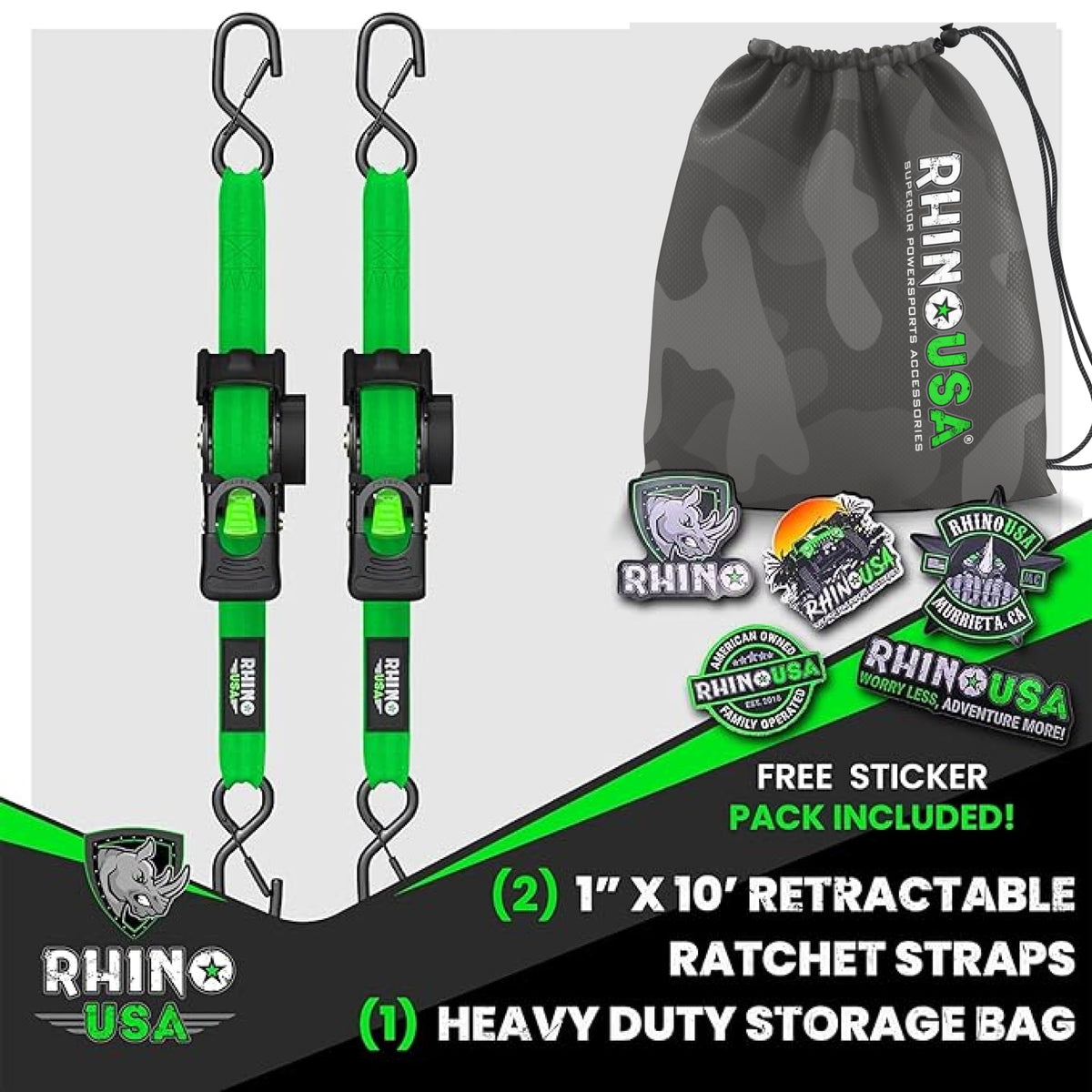 Rhino USA soft loop tie-downs enabling versatile anchoring