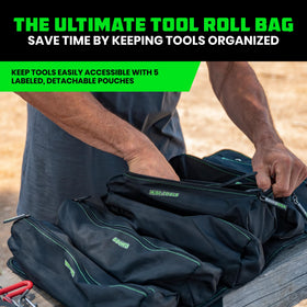 Rhino USA labeled pouches organize wrenches and pliers for quick access