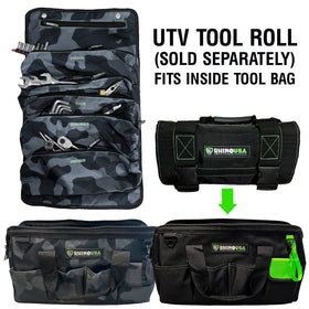Internal layout with removable labeled pouches for customization
