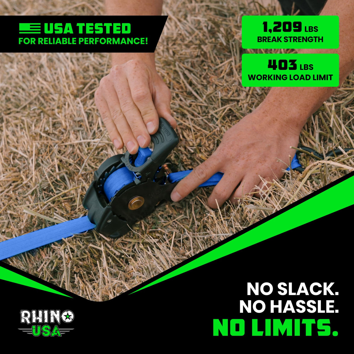 Rhino USA truck bed cargo securement in use demonstrates reliable roadside practicality