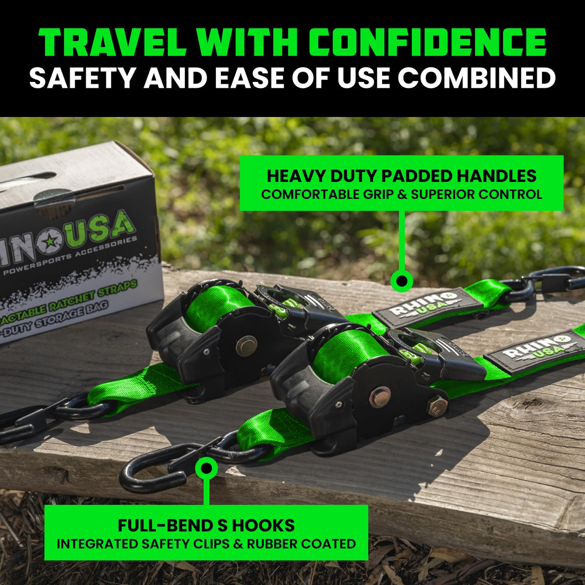 Rhino USA electro-plated zinc ratchet ensures durable operation