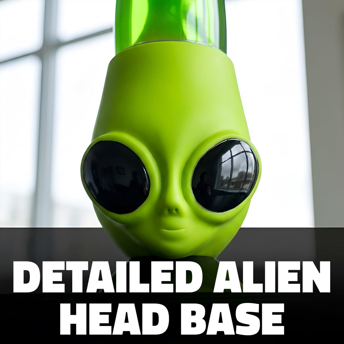 Rhode Island Novelty alien head wax motion lamp colorful swirling lights in a dark room